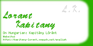 lorant kapitany business card